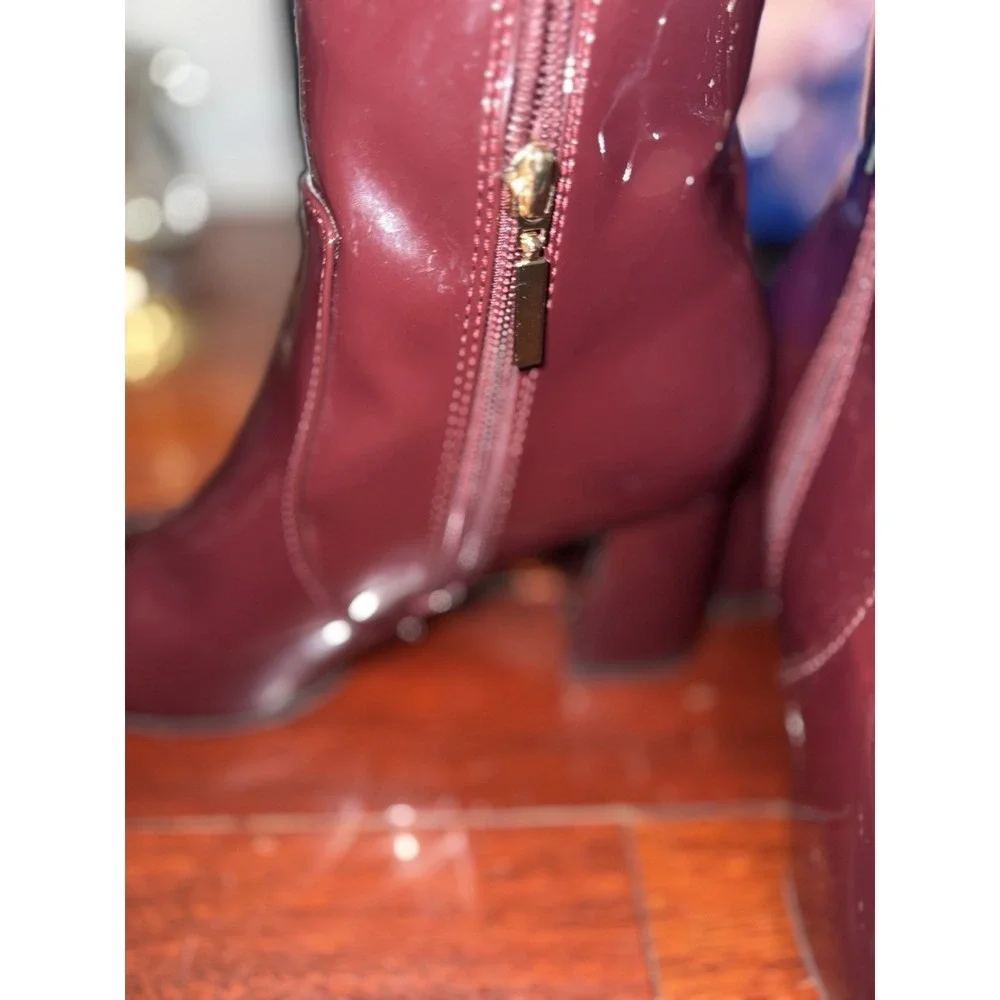 Womens Primark Red Zip Up High Heel Ankle Boots Us 9 EUR 40
